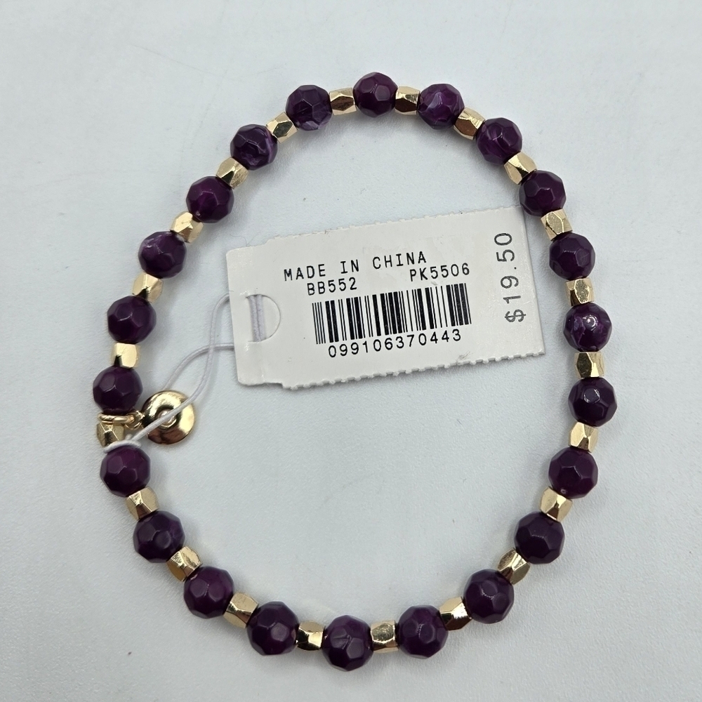 J Crew Beaded bracelet Dark Berry - Picture 3 of 5